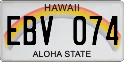 HI license plate EBV074