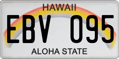 HI license plate EBV095