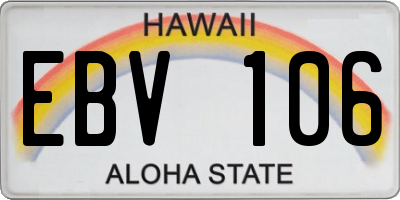 HI license plate EBV106