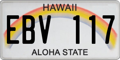 HI license plate EBV117