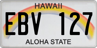 HI license plate EBV127