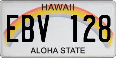 HI license plate EBV128