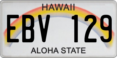 HI license plate EBV129