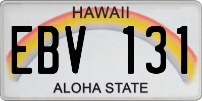 HI license plate EBV131