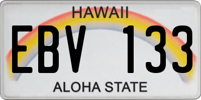 HI license plate EBV133