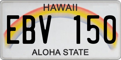 HI license plate EBV150