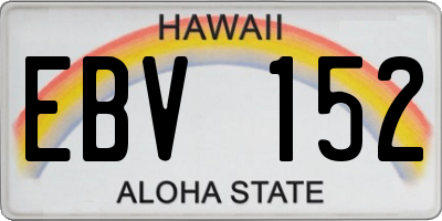HI license plate EBV152