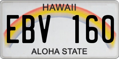 HI license plate EBV160