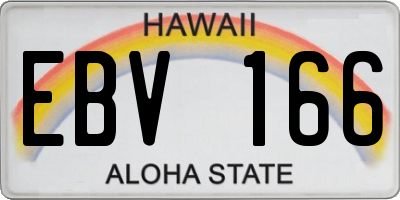 HI license plate EBV166