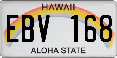 HI license plate EBV168