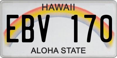 HI license plate EBV170