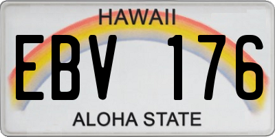 HI license plate EBV176