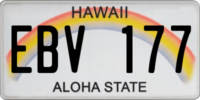 HI license plate EBV177