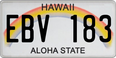 HI license plate EBV183