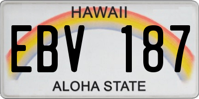 HI license plate EBV187