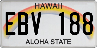 HI license plate EBV188