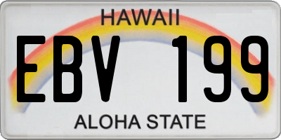 HI license plate EBV199