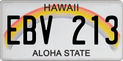 HI license plate EBV213