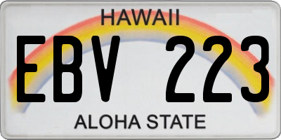 HI license plate EBV223