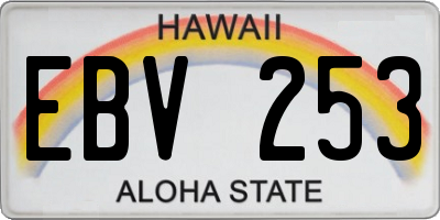 HI license plate EBV253