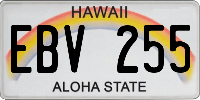 HI license plate EBV255