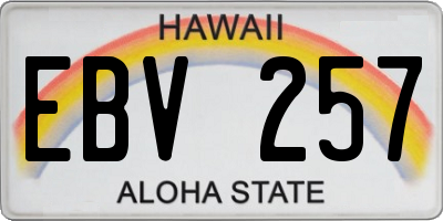 HI license plate EBV257