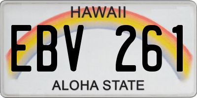 HI license plate EBV261