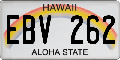 HI license plate EBV262