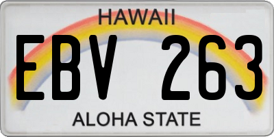 HI license plate EBV263