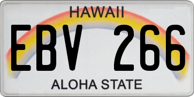 HI license plate EBV266