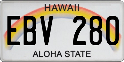 HI license plate EBV280