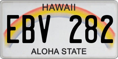 HI license plate EBV282