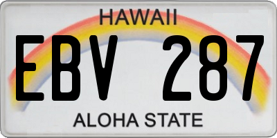 HI license plate EBV287