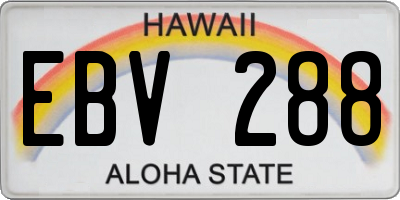 HI license plate EBV288