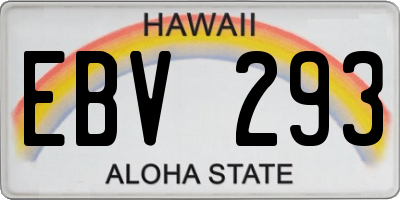 HI license plate EBV293