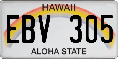 HI license plate EBV305