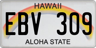HI license plate EBV309