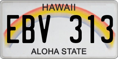 HI license plate EBV313