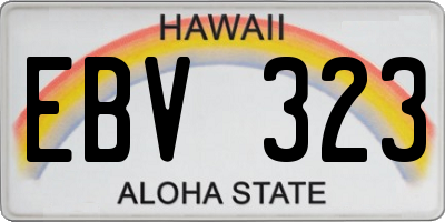 HI license plate EBV323