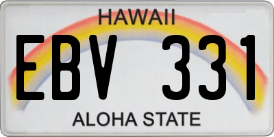HI license plate EBV331