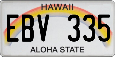 HI license plate EBV335