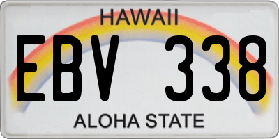 HI license plate EBV338