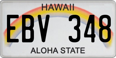 HI license plate EBV348