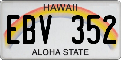 HI license plate EBV352