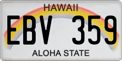 HI license plate EBV359