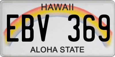 HI license plate EBV369