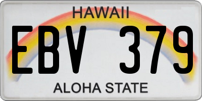 HI license plate EBV379