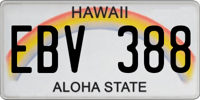 HI license plate EBV388
