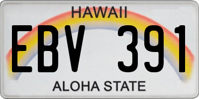 HI license plate EBV391