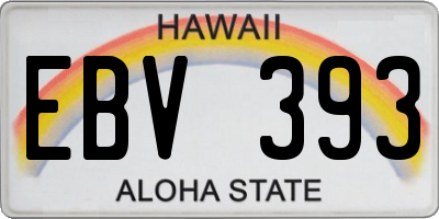 HI license plate EBV393